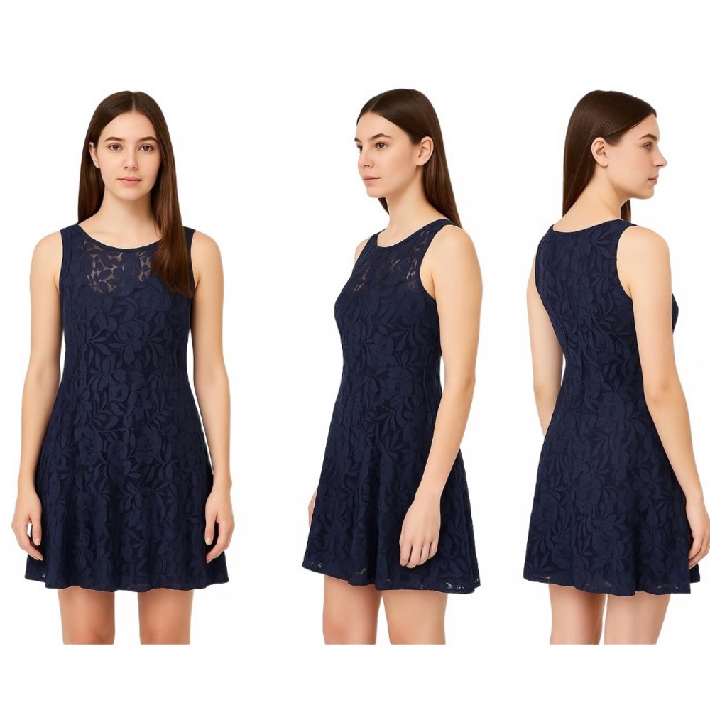 Free People navy blue lace Swing dress